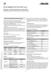 steute RF Rx SW917-NET-4S-A Montage- Und Anschlussanleitung