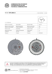 Eta 11 1/2 ETA 2824-2 Technische Mitteilung