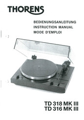Thorens TD 318 MK III Bedienungsanleitung