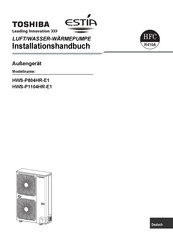 Toshiba Estia HWS-P804HR-E1 Installationshandbuch