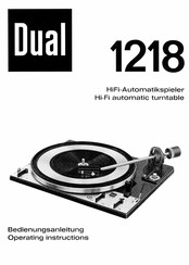 Dual 1218 Bedienungsanleitung