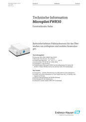 Endress+Hauser Micropilot FWR30 Technische Information