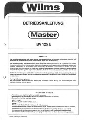 Wilms Master BV 125 E Betriebsanleitung