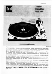 Dual 1009 Service-Instruktion