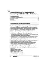 Geberit MAPRESS Bedienungsanleitung