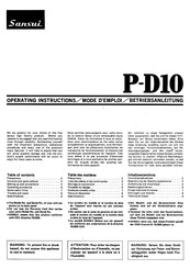 Sansui P-D10 Betriebsanleitung