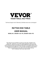 Vevor SR248011-US-1PC Benutzerhandbuch