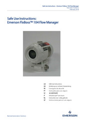 Emerson FloBoss 104 Sicherheitshinweise Zur Verwendung