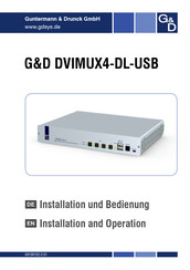 G&D DVIMUX4-DL-USB Zusätzliche Anweisungen Für Installation Und Betrieb