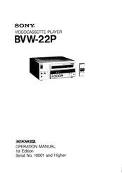 Sony BETACAM SP BVW-22P Betriebsanleitung