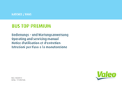 Valeo BUS TOP PREMIUM Betriebs- Und Servicehandbuch