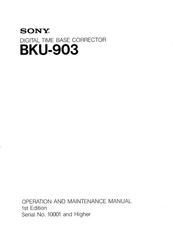Sony BKU-903 Betriebs- Und Wartungsanleitung