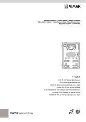 Vimar ELVOX 41006.1 Installateurhandbuch