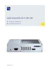 G&D VisionXS-IP-F-DP-HR Installations- Und Betriebs-Anleitung