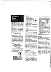 Hanna Instruments pHep HI98107 Kurzanleitung