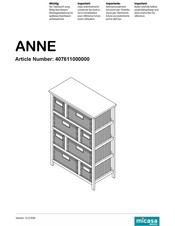 Micasa ANNE 407611000000 Montageanleitung