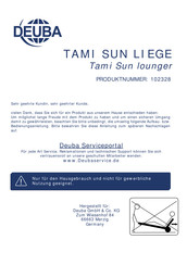Deuba 102328 Anweisungen