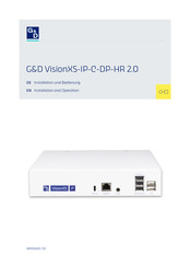 G&D VisionXS-IP-C-DP-HR 2.0 Serie Installation Und Bedienung