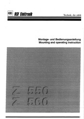 Rsf Elektronik Z-550 Montage- Und Bedienungsanleitung