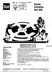Dual 1019 Service-Instruktion