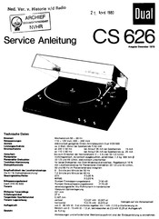 Dual CS 626 Serviceanleitung