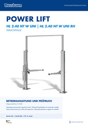 Nussbaum HL 2.40 NT Betriebsanleitung Und Prüfbuch