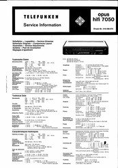 Telefunken opus hifi 7050 Serviceinformation