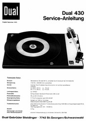 Dual 430 Serviceanleitung