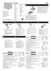 NEC MultiSync EX231Wp Installationshandbuch