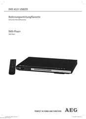 Aeg DVD 4531 USB/CR Bedienungsanleitung, Garantie