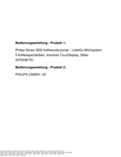 Philips EP1223 Benutzerhandbuch