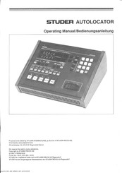 Studer AUTOLOCATOR Betriebsanleitung