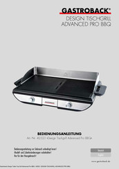 Gastroback Design Table-Top Grill Advanced Pro BBQ Bedienungsanleitung