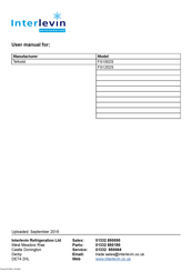 Tefcold FS1002S Benutzerhandbuch