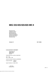 Migatronic MIG 335 MK II Bedienungsanleitung