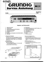 Grundig V 30 Serviceanleitung
