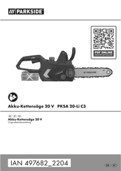 Parkside PKSA 20-Li C3 Originalbetriebsanleitung