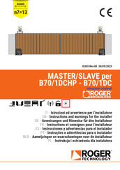 Roger Technology B70/1DC Anweisungen Und Hinweise Für Den Installateur