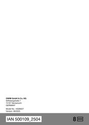 Parkside HG08327 Bedienungs- Und Sicherheitshinweise Originalbetriebsanleitung