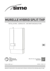 Sime MURELLE HYBRID SPLIT THP Installations-, Gebrauchs- Und Wartungsanleitung