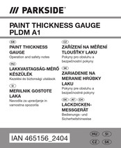 Parkside PLDM A1 Bedienungs- Und Sicherheitshinweise