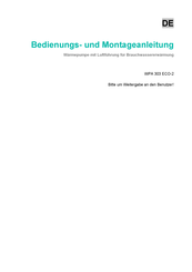 Austria Email WPA 303 ECO-2 Bedienungs- Und Montageanleitung