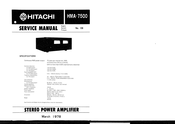 Hitachi HMA-7500 Serviceanleitung