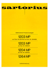 Sartorius 1204 MP Justieranleitung
