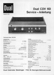 Dual CDV 60 Serviceanleitung