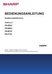 Sharp MultiSync PN-M862 Bedienungsanleitung