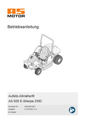 AS MOTOR AS 920 Sherpa 2WD Betriebsanleitung