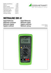Gossen Metrawatt METRALINE DM 41 Bedienungsanleitung