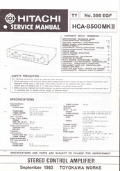 Hitachi HCA-8500MKII Serviceanleitung