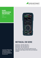 Gossen Metrawatt METRACAL CM Serie Kurzbedienungsanleitung